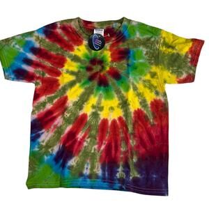 Unisex Kids Shirt Size XS Tie Dye Colorful Kidcore Cool Kid Clothes Rainbow NWT